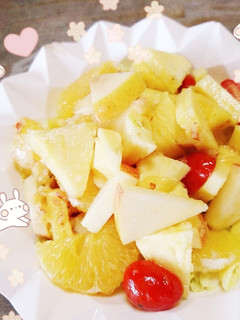 マクロビ☆りんごたっぷりフルーツサラダ-レシピのメイン写真