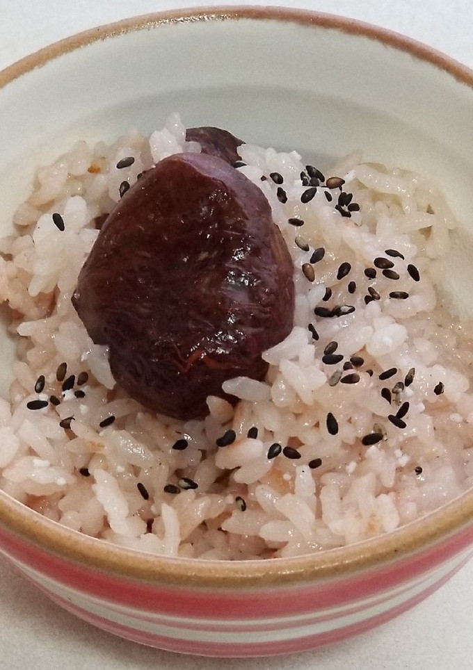 卓上釜飯☆栗の渋皮煮で手軽に栗ご飯-レシピのメイン写真