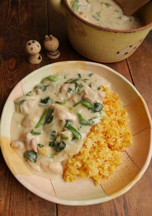人参カレーごはんで♡シチューオンライス-レシピのメイン写真