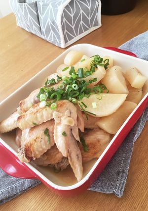 お酢で♡手羽先と大根のこっくり煮♡-レシピのメイン写真