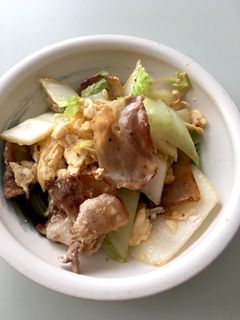 簡単!白菜、卵、豚バラの中華風炒め-レシピのメイン写真