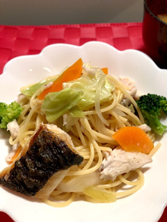 フライパン1つで!白身魚の和風パスタ-レシピのメイン写真