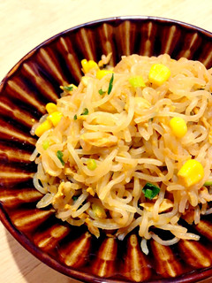 白滝のツナコーンカレーうどん風炒め-レシピのメイン写真