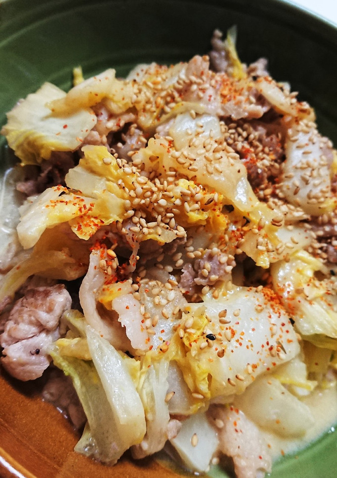 簡単！白菜と豚こまの味噌ﾏﾖ炒め-レシピのメイン写真