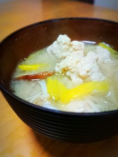 生姜香る 鶏団子の味噌汁-レシピのメイン写真