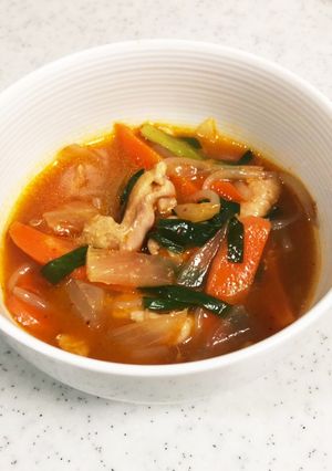 鶏とトッポギの韓国風スープ-レシピのメイン写真