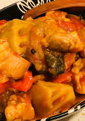 ゴロゴロ野菜とチキンのトマト煮-レシピのメイン写真