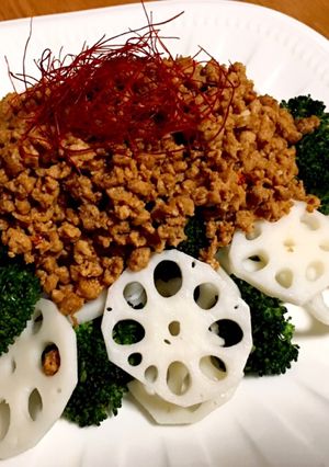 れんこんとブロッコリーの肉味噌風-レシピのメイン写真