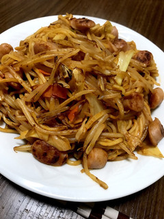 カット野菜で!ナポリタン風焼きそば-レシピのメイン写真