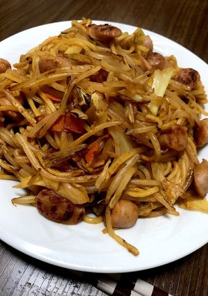 カット野菜で！ナポリタン風焼きそば-レシピのメイン写真