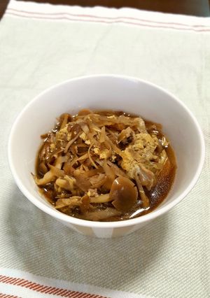 牛蒡としめじと豚肉の卵とじ-レシピのメイン写真
