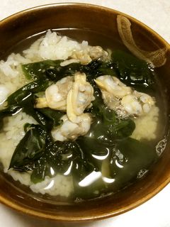 簡単冷凍あさりと乾燥わかめで作るお茶漬け-レシピのメイン写真