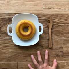 A picture of 幼児のおやつ♡カボチャ入り焼きドーナツ②.