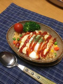 ♪温玉と炊飯器で簡単時短オムライス♪-レシピのメイン写真
