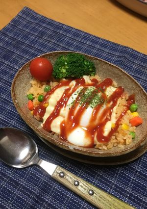 ♪温玉と炊飯器で簡単時短オムライス♪-レシピのメイン写真
