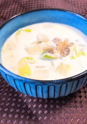 クラムチャウダー風！魚介と白菜のスープ-レシピのメイン写真