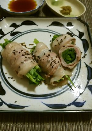 【野菜ソムリエ】京壬生菜の肉巻き-レシピのメイン写真