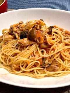 *焼きサンマのトマトパスタ*-レシピのメイン写真