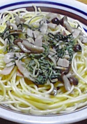 水菜ときのこのスパゲティー-レシピのメイン写真