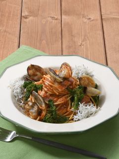 あさりと春野菜のトマトパスタ-レシピのメイン写真