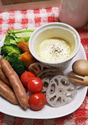 温野菜サラダ♪をHOTチーズマヨソースで-レシピのメイン写真
