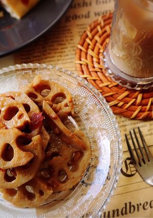 ピーナッツバターde☆レンコン甘辛炒め♪-レシピのメイン写真