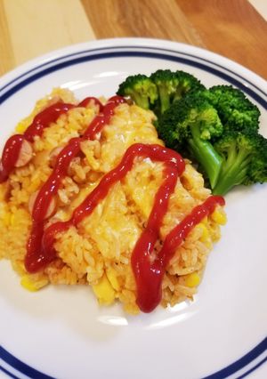炊飯器で絶品ケチャップライスのオムライス-レシピのメイン写真