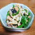 ピーマンとサバの味噌煮缶の和え物