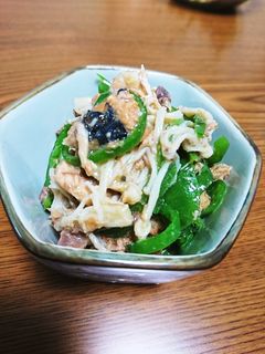 ピーマンとサバの味噌煮缶の和え物-レシピのメイン写真