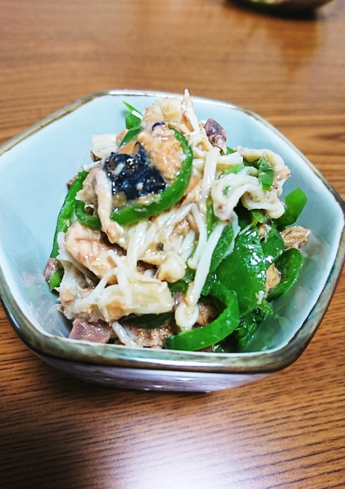 ピーマンとサバの味噌煮缶の和え物-レシピのメイン写真