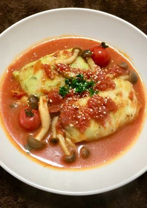 チキンロールキャベツのトマト煮込み-レシピのメイン写真