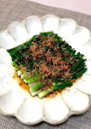 レンジで1分30秒!ワケギのかつお風味-レシピのメイン写真