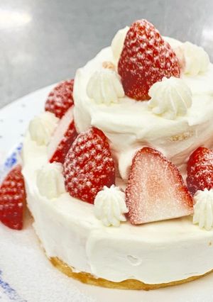 時短・型不要♪ 2段の苺ショートケーキ-レシピのメイン写真