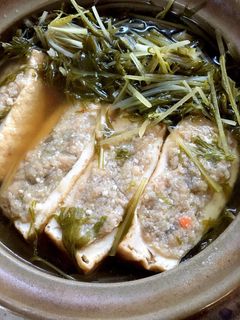 水菜と厚揚げ肉詰め煮-レシピのメイン写真
