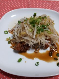 鶏の唐揚げ 蒸しもやしポン酢がけ♪-レシピのメイン写真