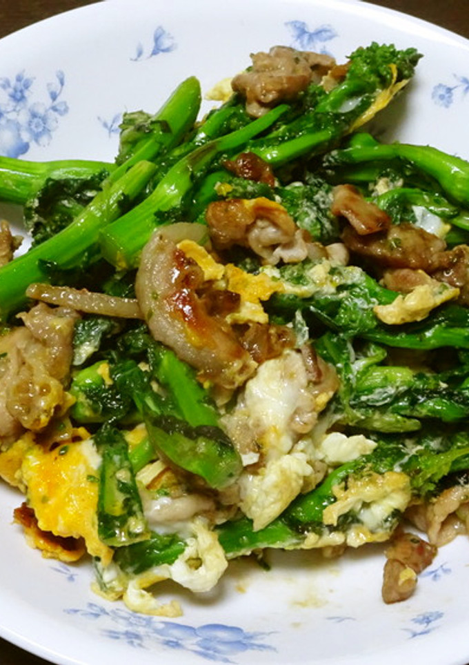 菜の花と豚肉のオイスター炒め-レシピのメイン写真