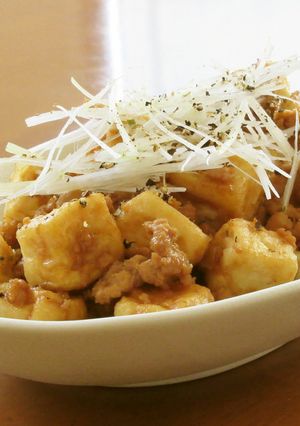 【 鶏ひき肉と揚げ豆腐の香味醤油炒め 〗-レシピのメイン写真