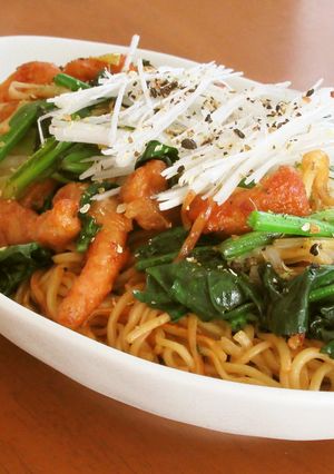 鶏むね肉とほうれん草の香味焼きそば-レシピのメイン写真