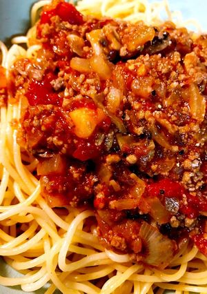 絶品ミートソース！全部刻んで煮込むだけ！-レシピのメイン写真