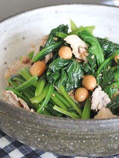 ほうれん草と大豆の生姜醤油和え-レシピのメイン写真
