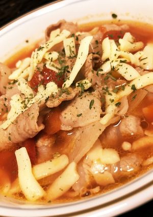 ズボラ飯☆おかずにもなるトマトスープ-レシピのメイン写真