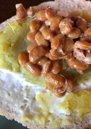 納豆とサツマイモのクリームチーズトースト-レシピのメイン写真