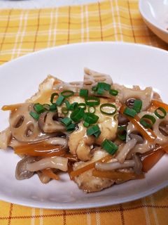 簡単~厚揚げソテーのれんこんあんかけ-レシピのメイン写真