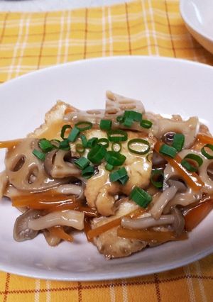 簡単~厚揚げソテーのれんこんあんかけ-レシピのメイン写真