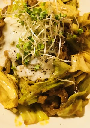 豚肉＆キャベツのカレー炒めヨーグルトかけ-レシピのメイン写真