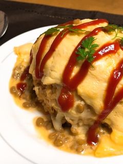 納豆とチーズのオムライス♡-レシピのメイン写真