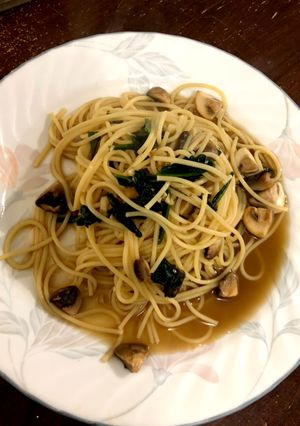 キノコとほうれん草の和風パスタ-レシピのメイン写真