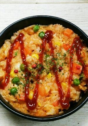 レンジで3分♪食べればオムライス♡-レシピのメイン写真