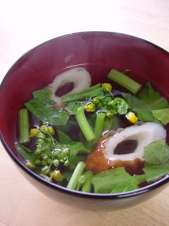 菜の花とちくわの澄まし汁。-レシピのメイン写真