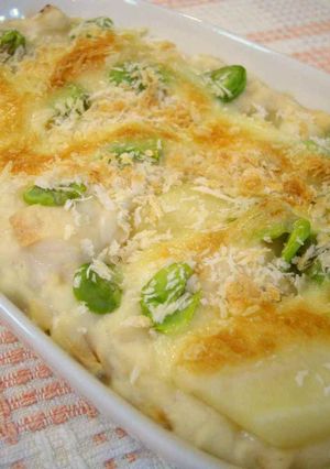 そら豆と新じゃがのふわふわお麩グラタン風-レシピのメイン写真
